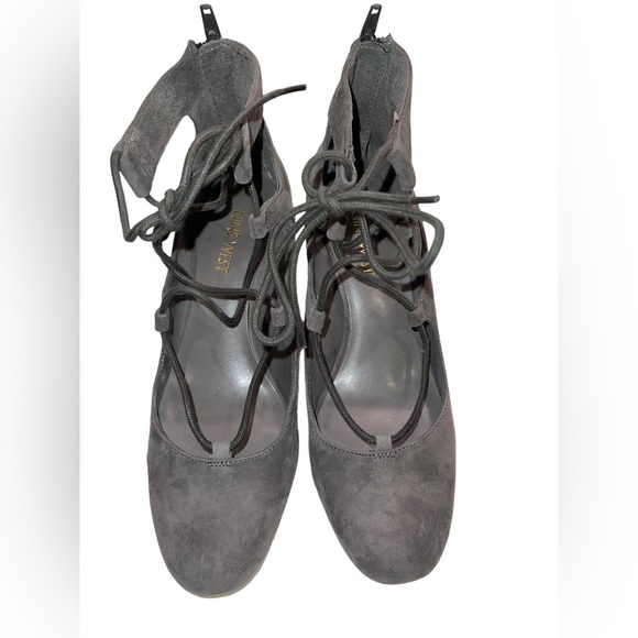 Nine West - Grey suede lace up Pump / Bootie - size 6.5 M - Picture 2 of 7